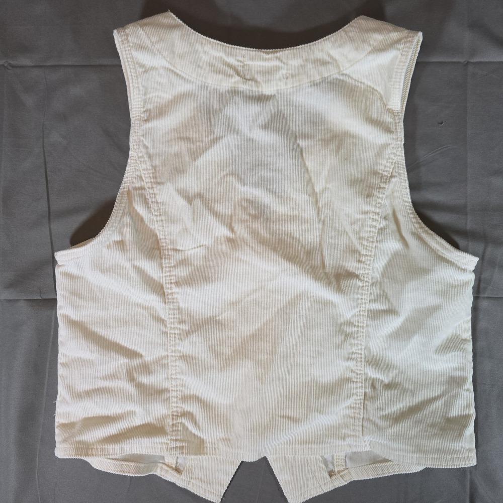 Universal Thread Womens Cream Corduroy Vest Button Front Waistcoat NWT Medium - Picture 2 of 7